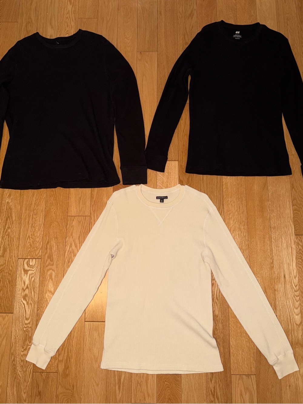 Bundle of 3 Long-Sleeve Thermal Crewneck Sweaters